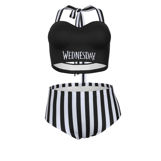 Wednesday Pinup Vintage Swimsuit Set