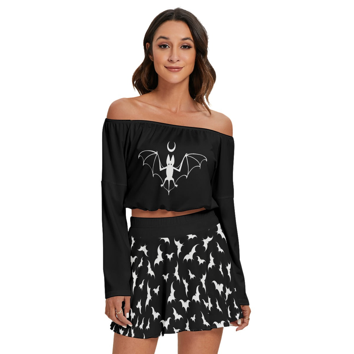 Luna Nights Off-shoulder Top And Skirt Set