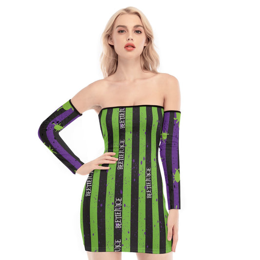 Beetlejuice, Beetlejuice, Beetlejuice (purple) Lace-up Dress