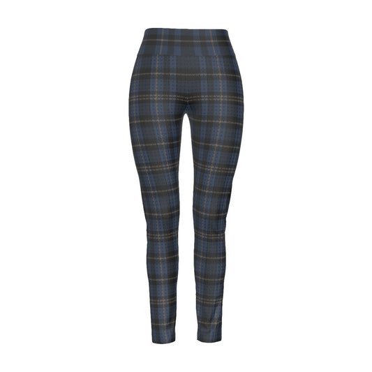 Blue Tartan High Waist Leggings