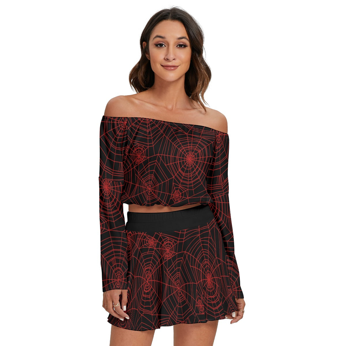 Anansi Off-shoulder Top And Skirt Set