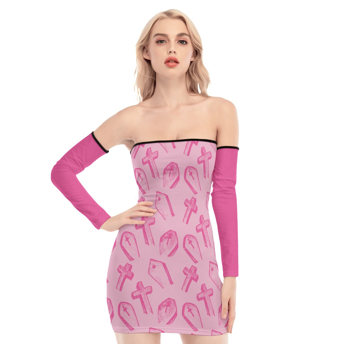 Dead Pink Back Lace-up Dress
