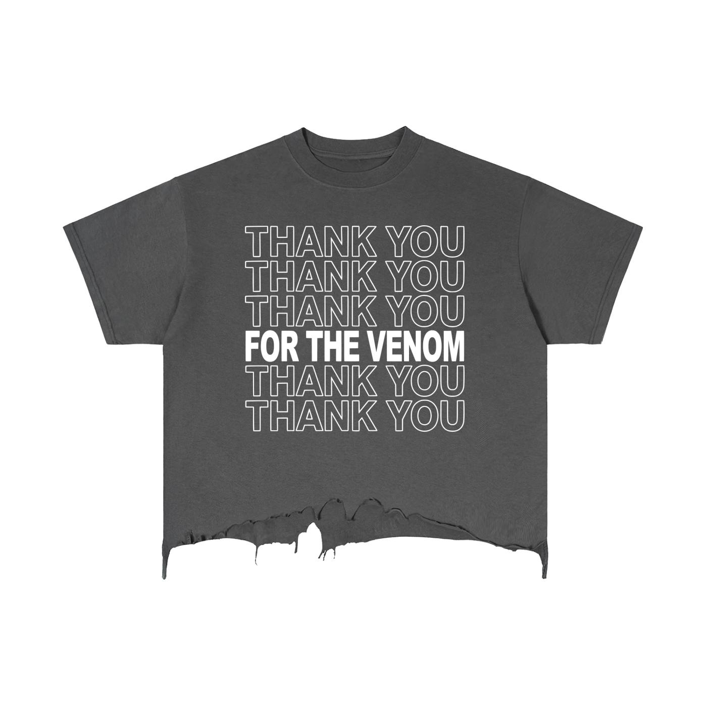 Thank You for the Venom Vintage Wash Boxy Distressed Hem T-Shirt