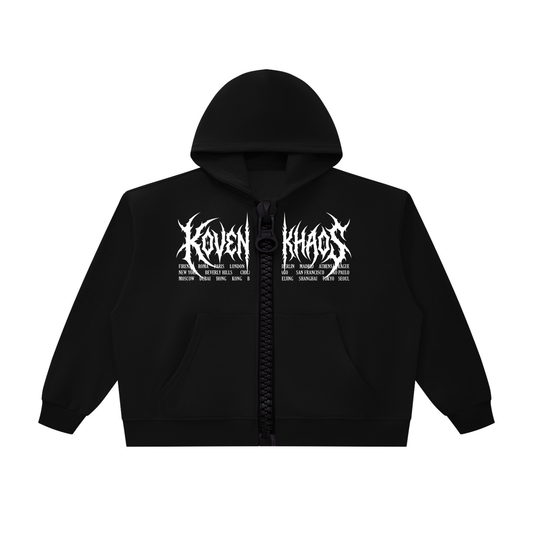KovenKhaos Unisex Oversized Chunky-Zip Boxy Hoodie