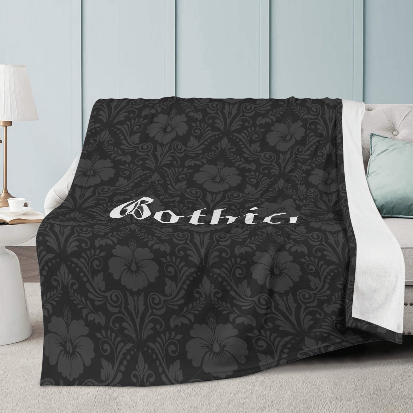 Gothicc Flowers Premium Fleece Blanket