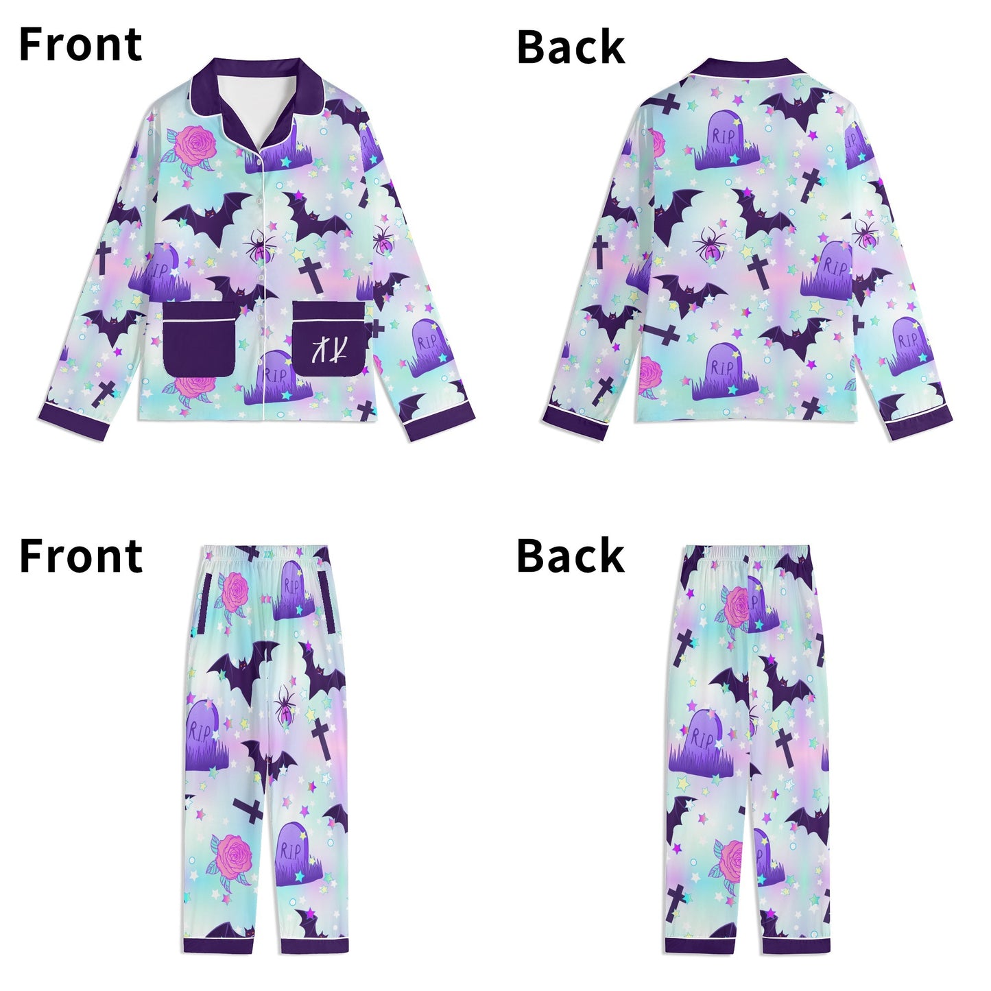 Pastel Goth Unisex Nightwear Pajama Set