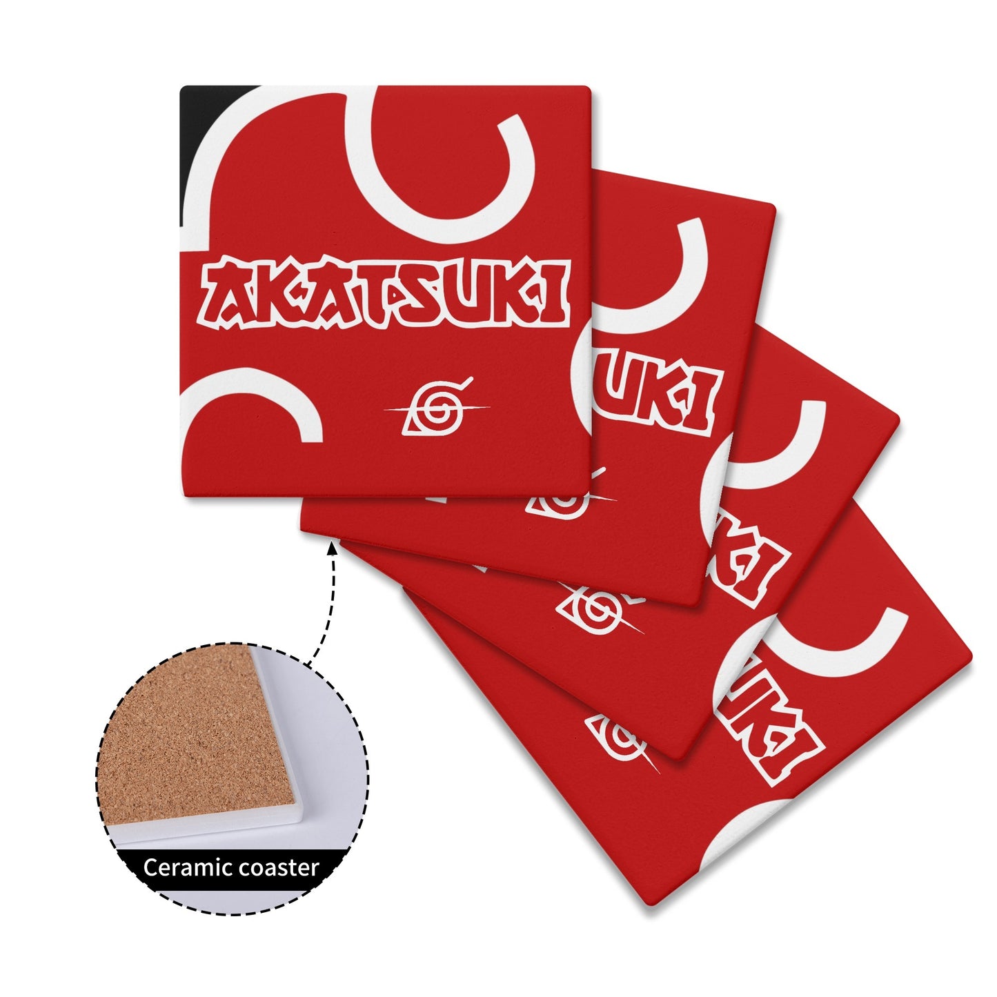 Akatsuki Ceramic Coasters Set