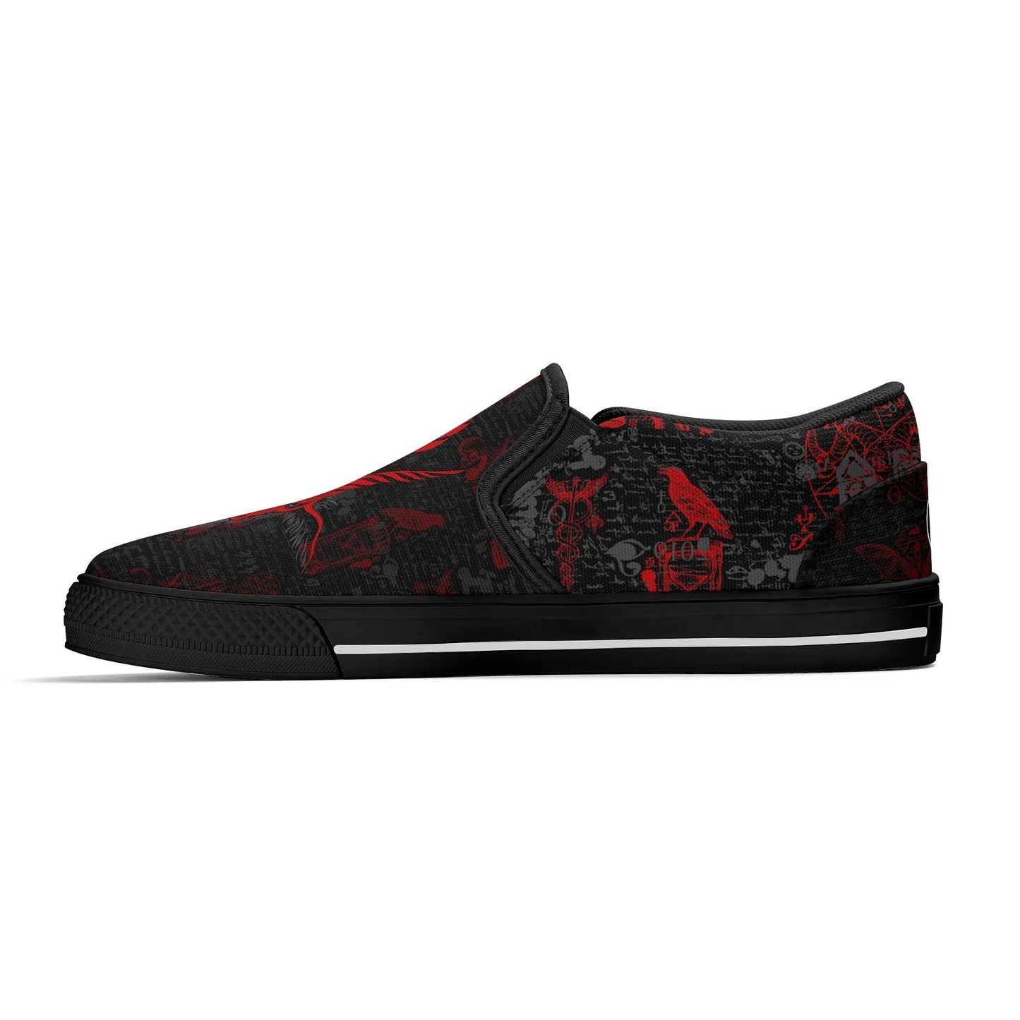 Baphomet / Red Women's Slip On Shoes