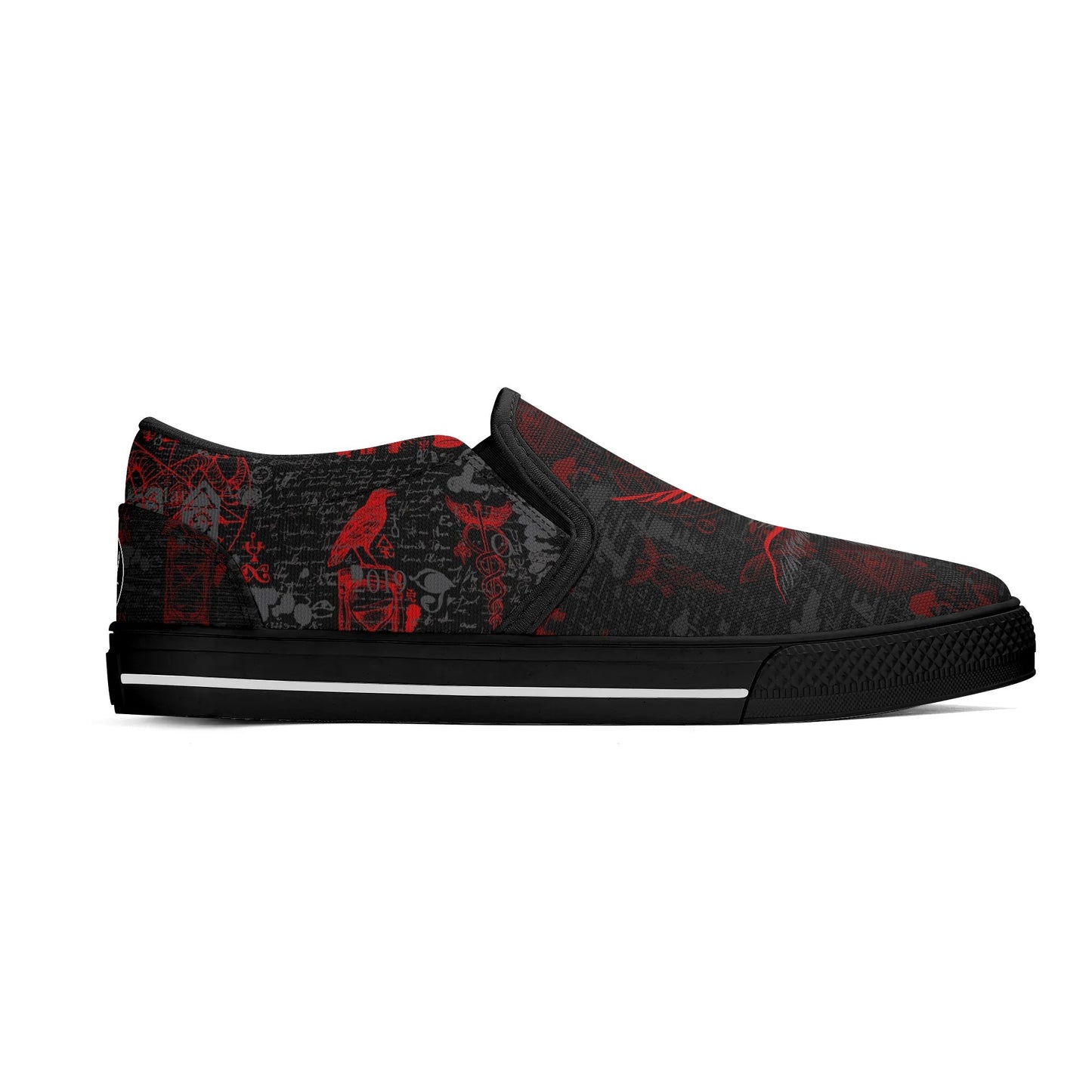 Baphomet / Red Women's Slip On Shoes