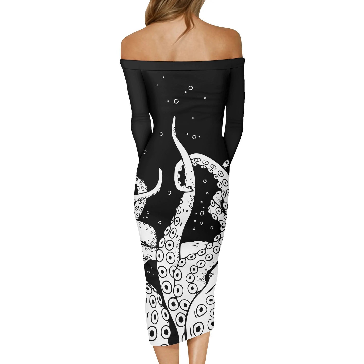 Kraken Off The Shoulder Long Sleeve Dress