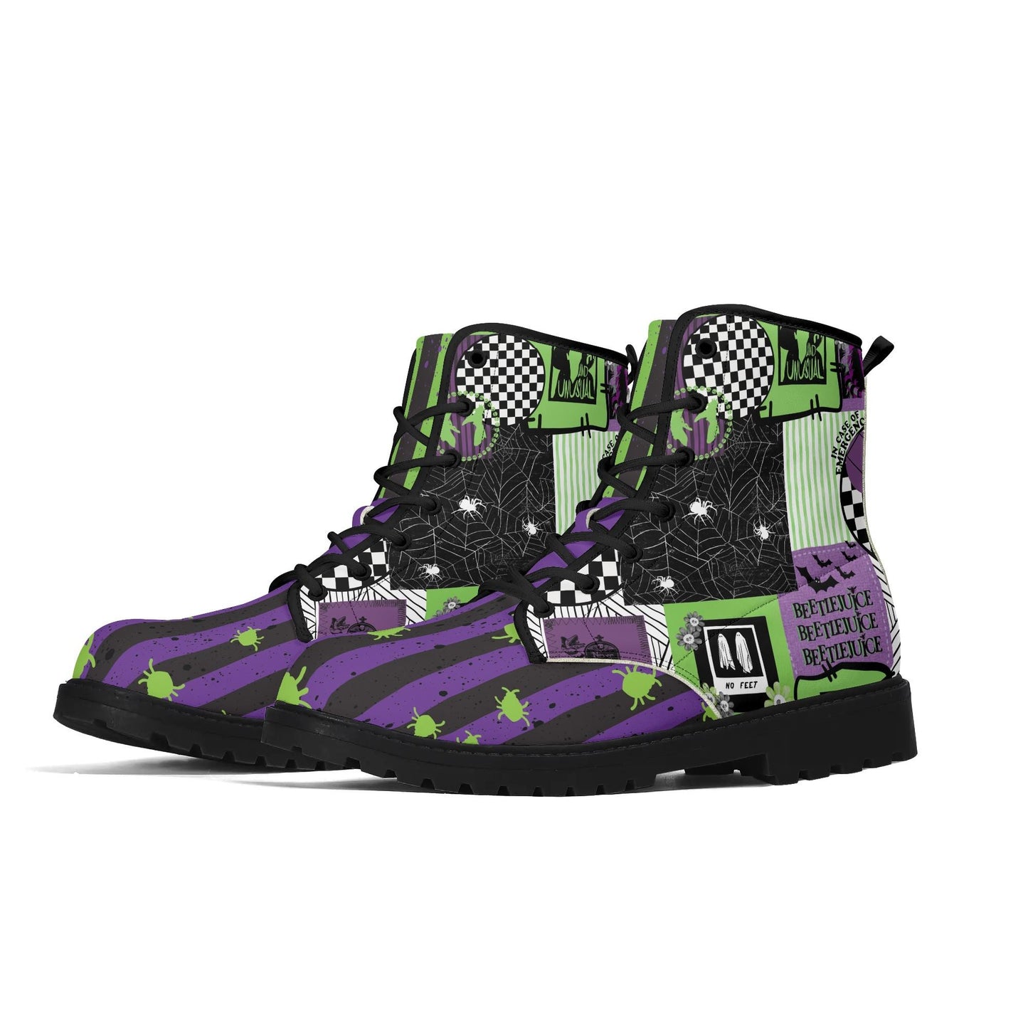 Beetlejuice, Beetlejuice, Beetlejuice (purple) Women's Leather Boots