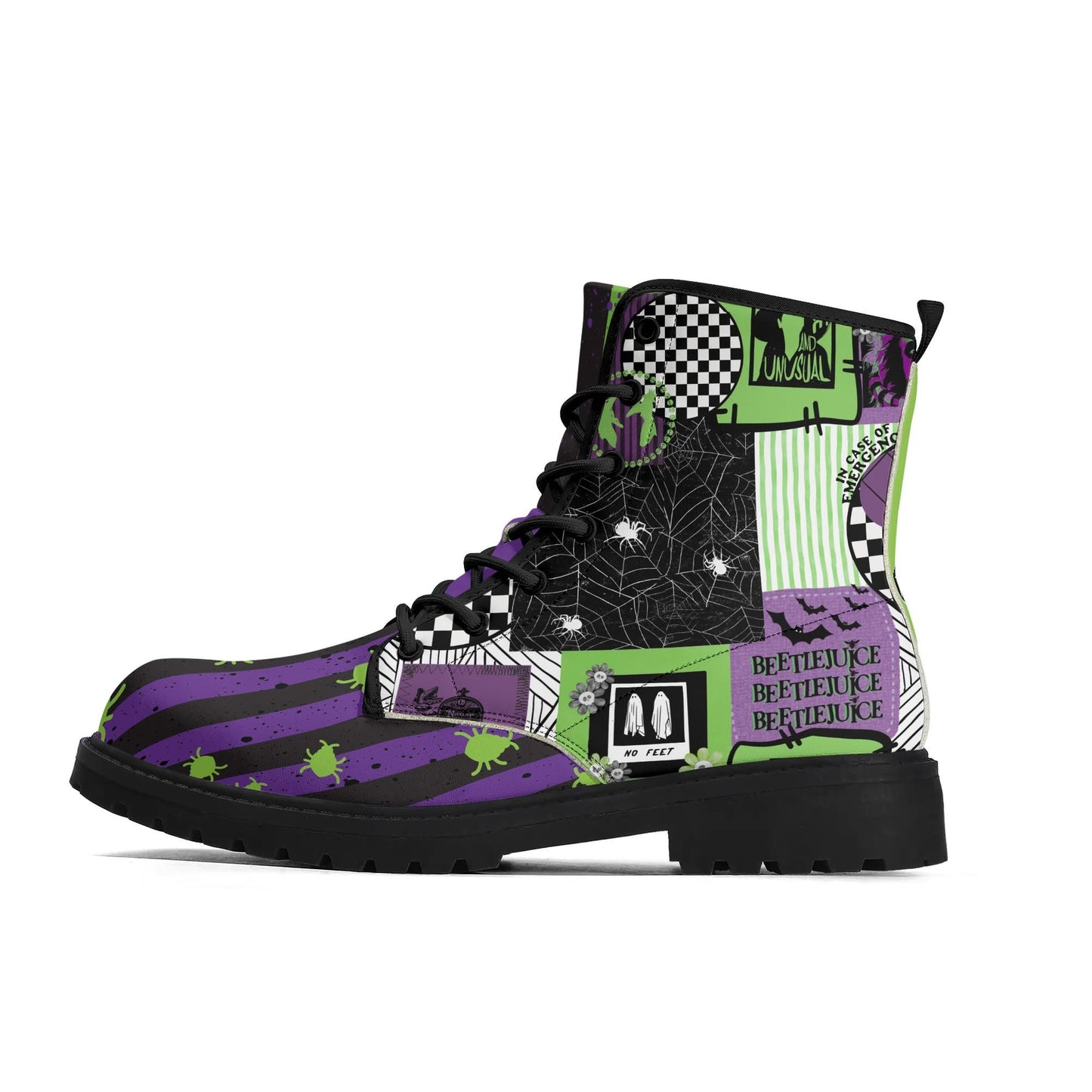 Beetlejuice, Beetlejuice, Beetlejuice (purple) Women's Leather Boots