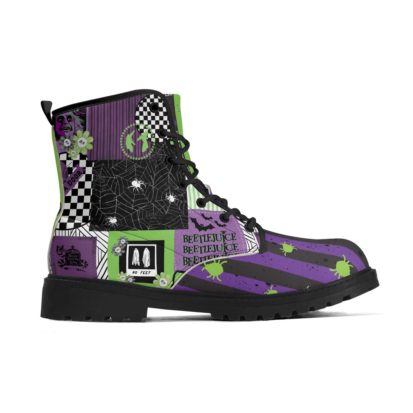 Beetlejuice, Beetlejuice, Beetlejuice (purple) Women's Leather Boots