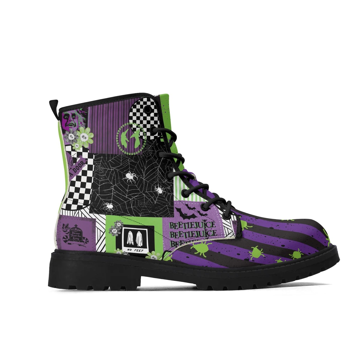 Beetlejuice, Beetlejuice, Beetlejuice (purple) Women's Leather Boots