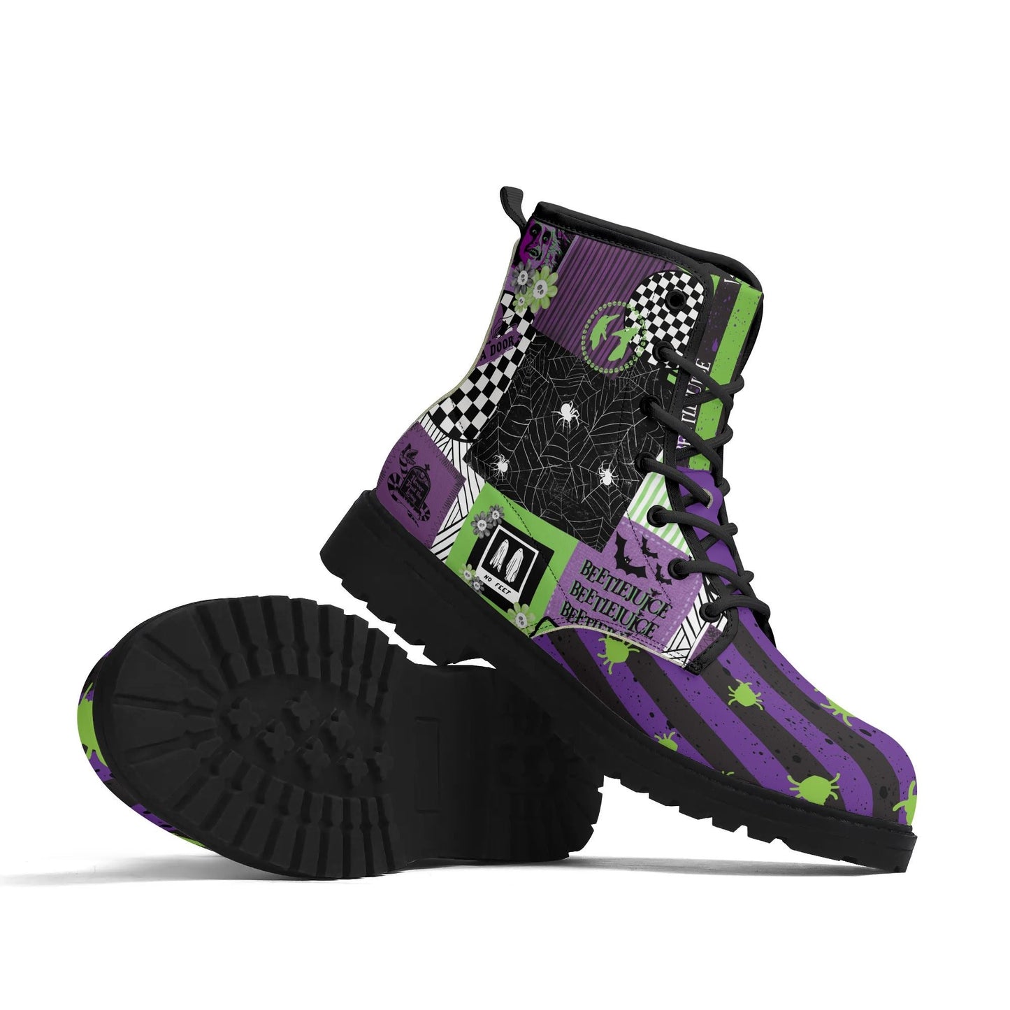 Beetlejuice, Beetlejuice, Beetlejuice (purple) Women's Leather Boots