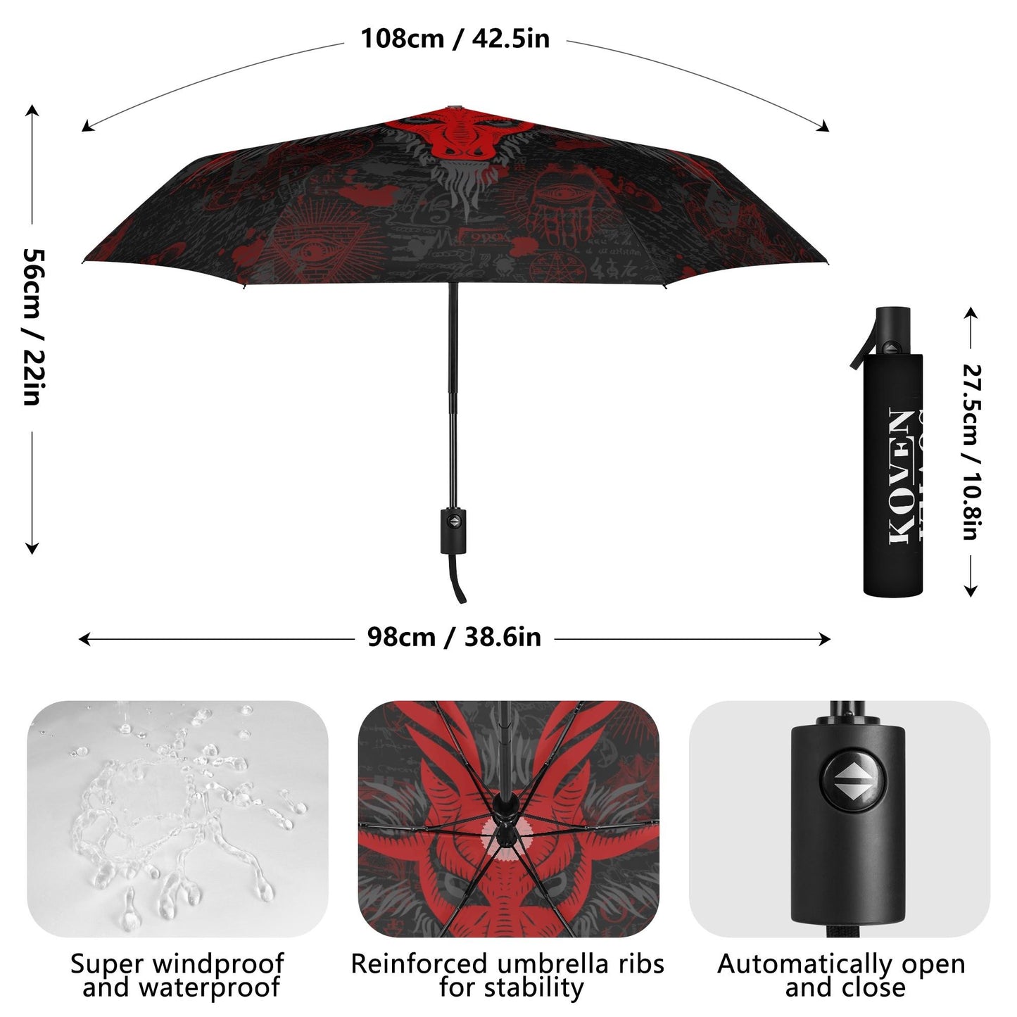 Redrum Auto Open & Close Umbrella