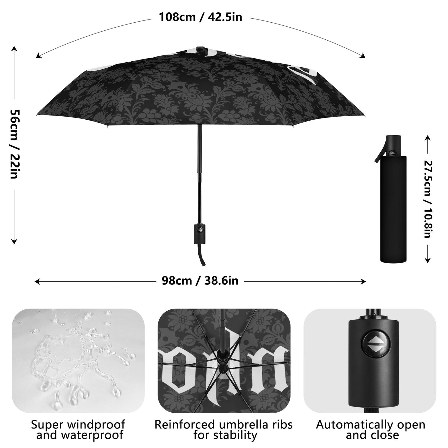 Ubholy Auto Open & Close Umbrella