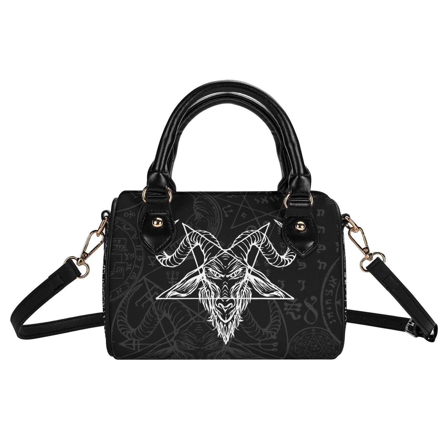 Dark Achemly Leather Mini Boston Satchel Handbag