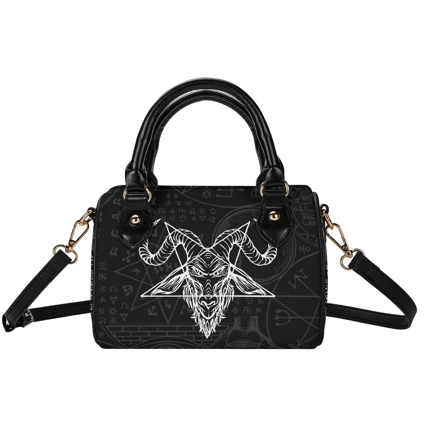 Dark Achemly Leather Mini Boston Satchel Handbag