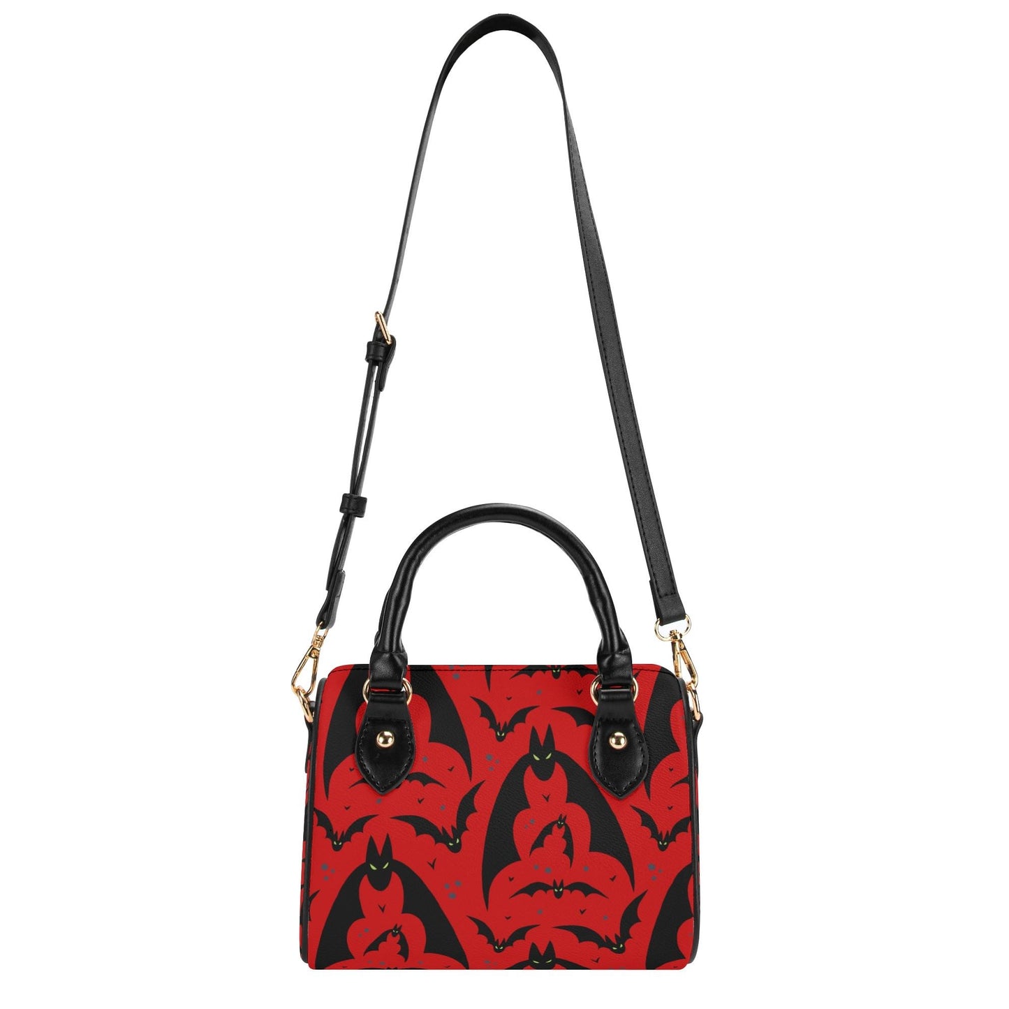 Bat Attack Leather Mini Boston Satchel Handbag