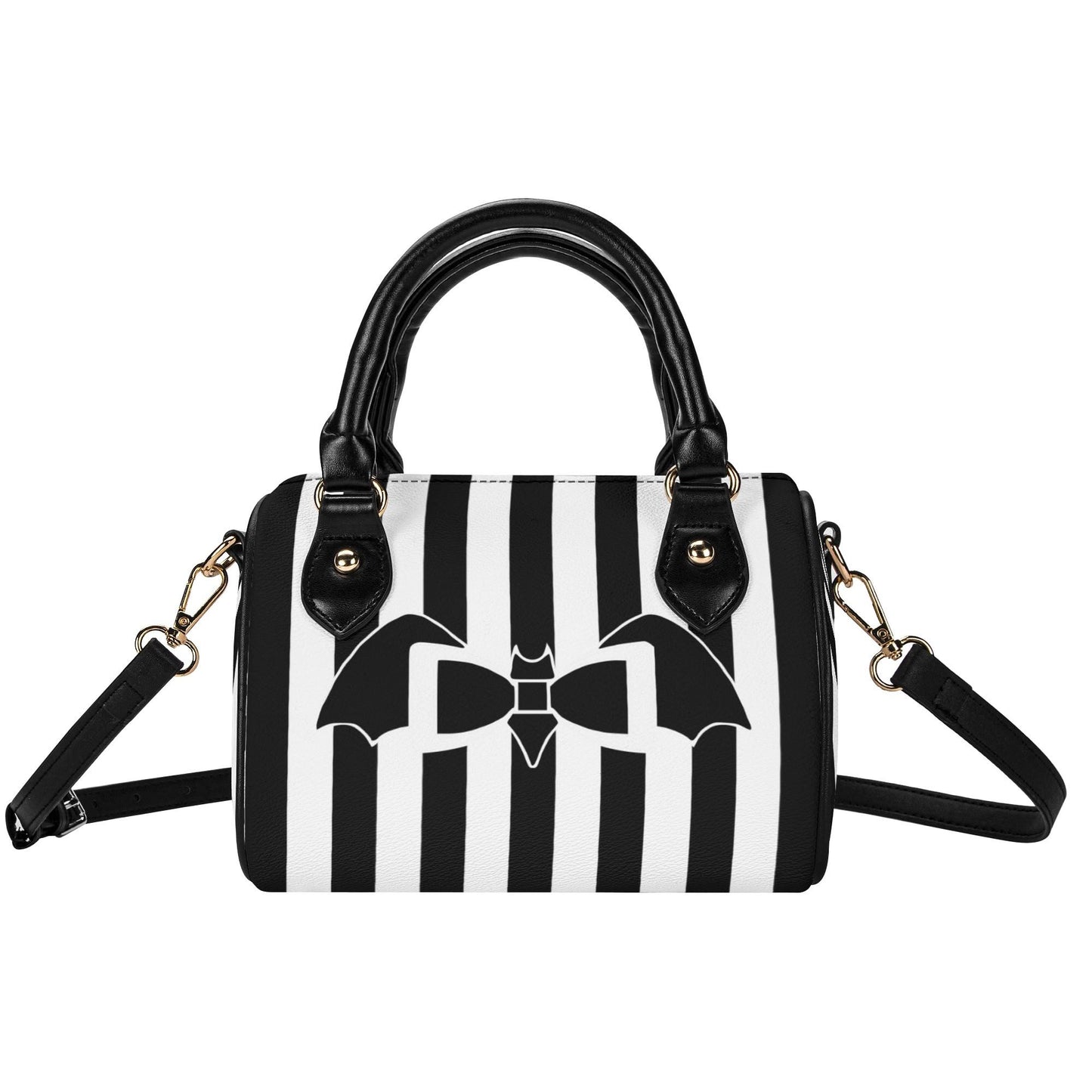 Vamped Up Leather Mini Boston Satchel Handbag