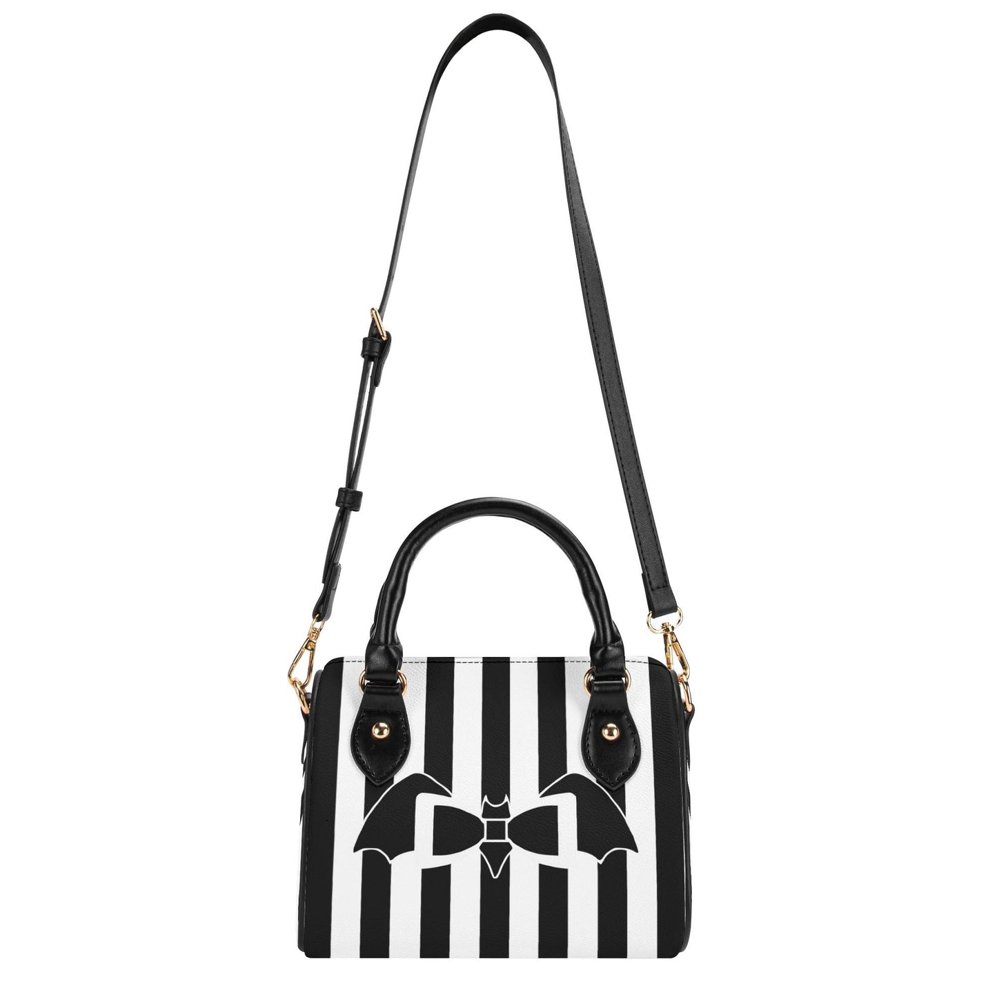 Vamped Up Leather Mini Boston Satchel Handbag