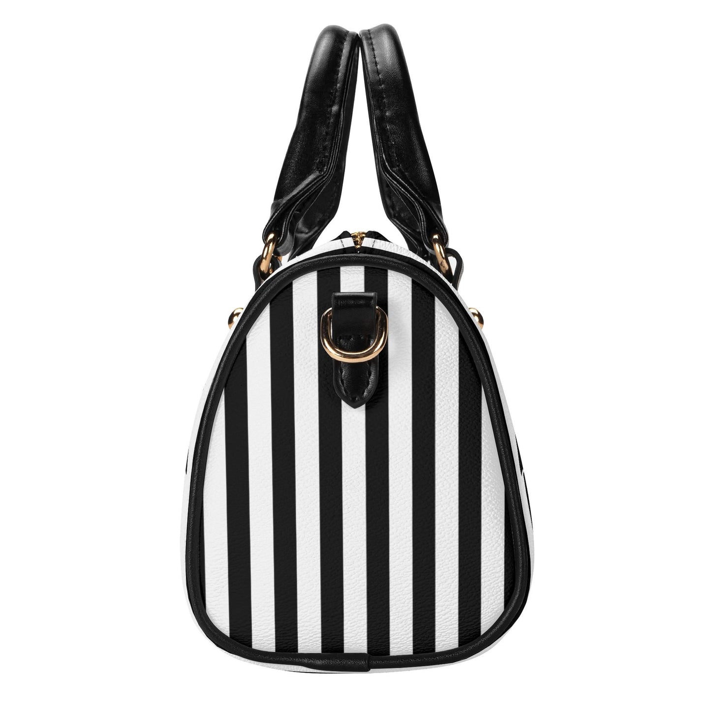 Vamped Up Leather Mini Boston Satchel Handbag