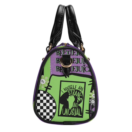 Strange I Am Leather Mini Boston Satchel Handbag