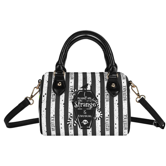 Strange & Unusual Leather Mini Boston Satchel Handbag