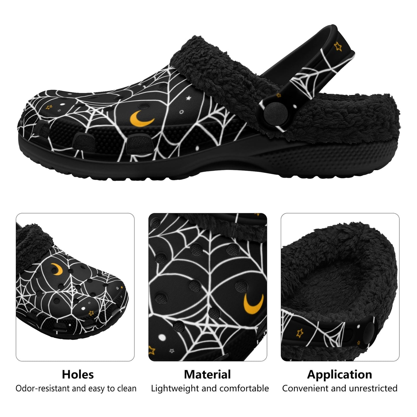 Cosmic Web Winter Fur Lined Clogs