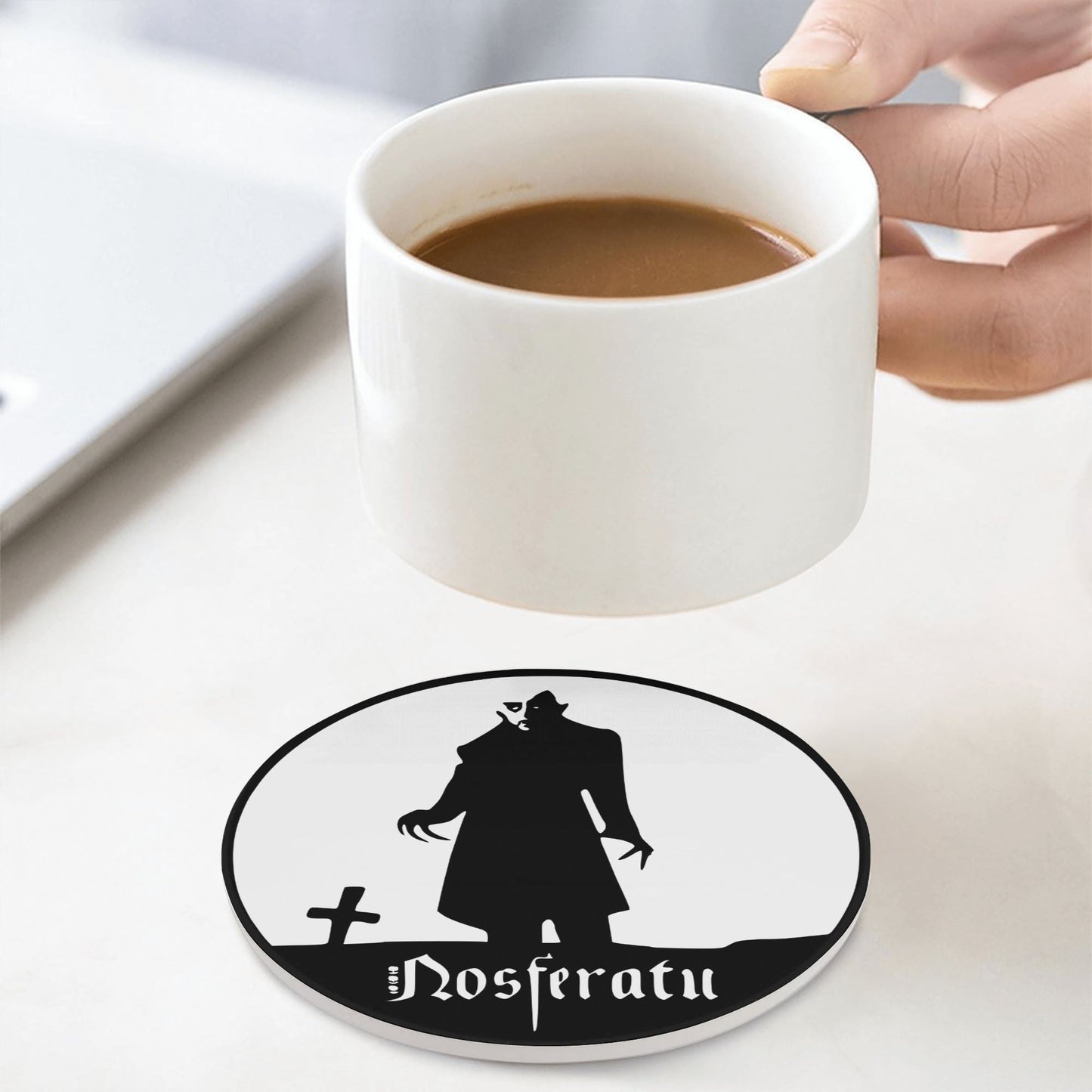 Nosferatu Round Ceramic Coaster