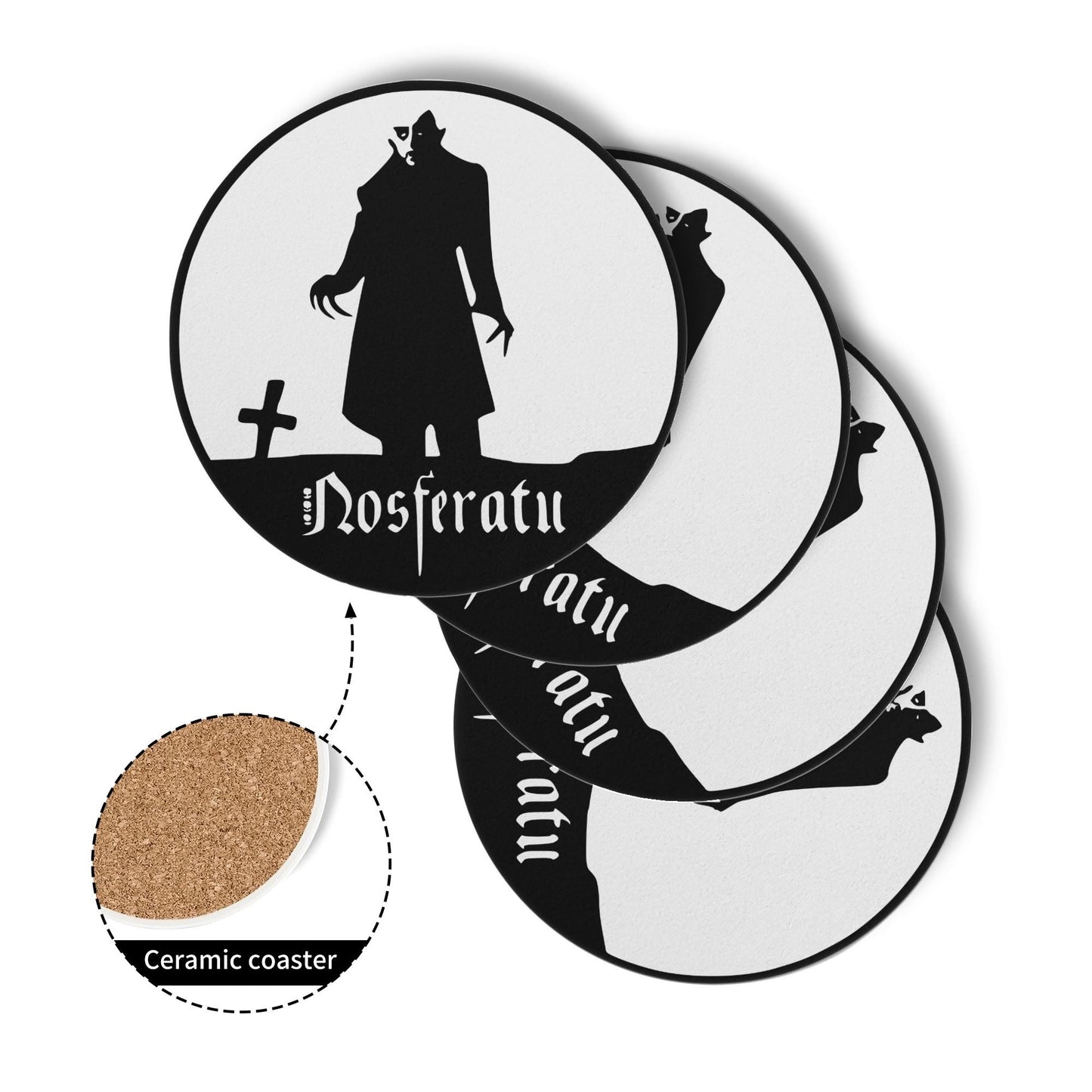 Nosferatu Round Ceramic Coaster