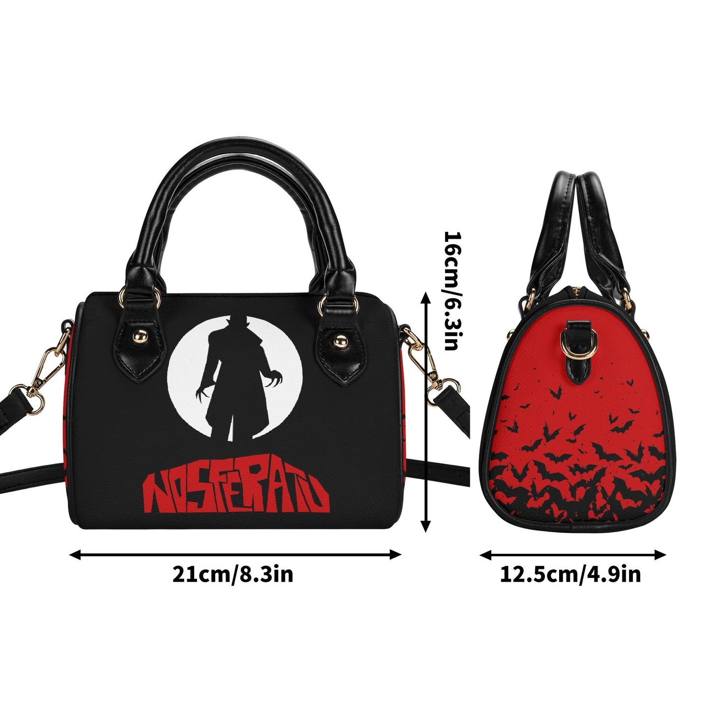 Nosferatu Leather Mini Boston Satchel Handbag