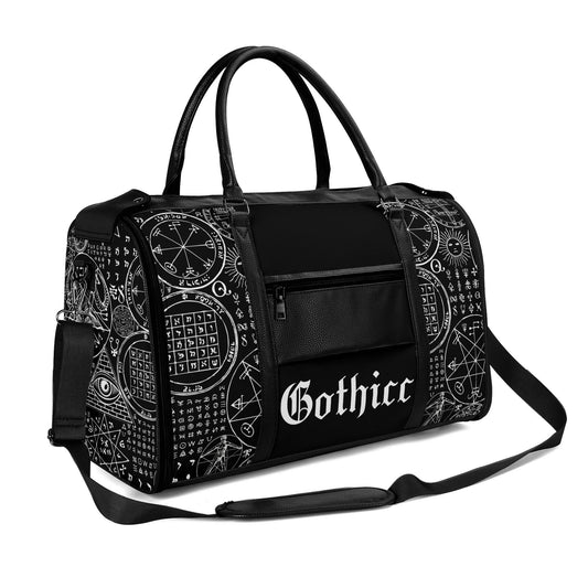 Gothicc Leather Duffle Bag Foldable Travel Bag