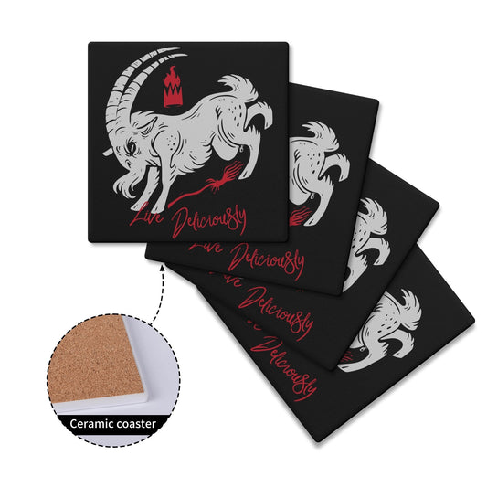 Live Deliciously Ceramic Coasters Set