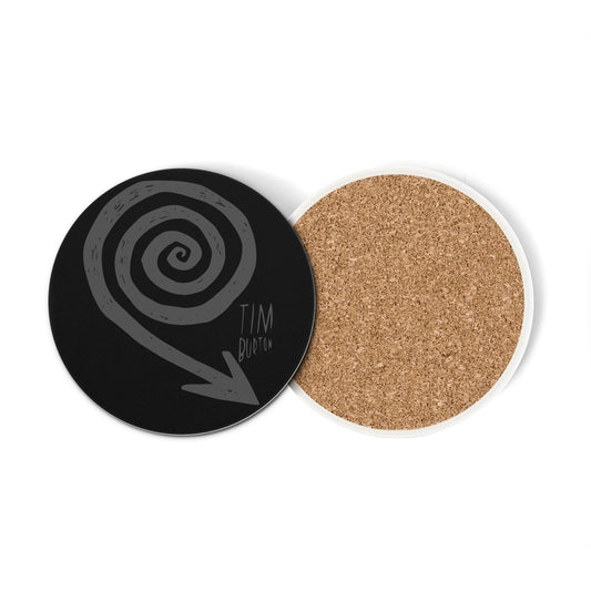 Dark Aesthetic Spiral Ceramic Coasters Set