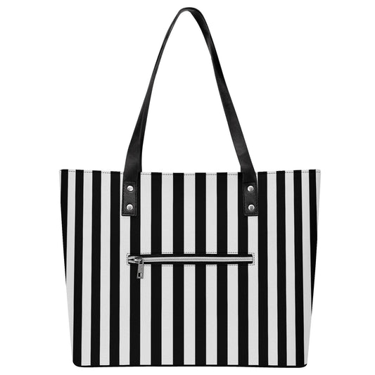 Never Trust Leather Tote Bag with Back Zipper Pocket