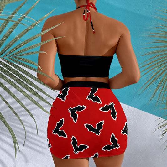 Night Terror (red) Halter Neck Swimming Suit