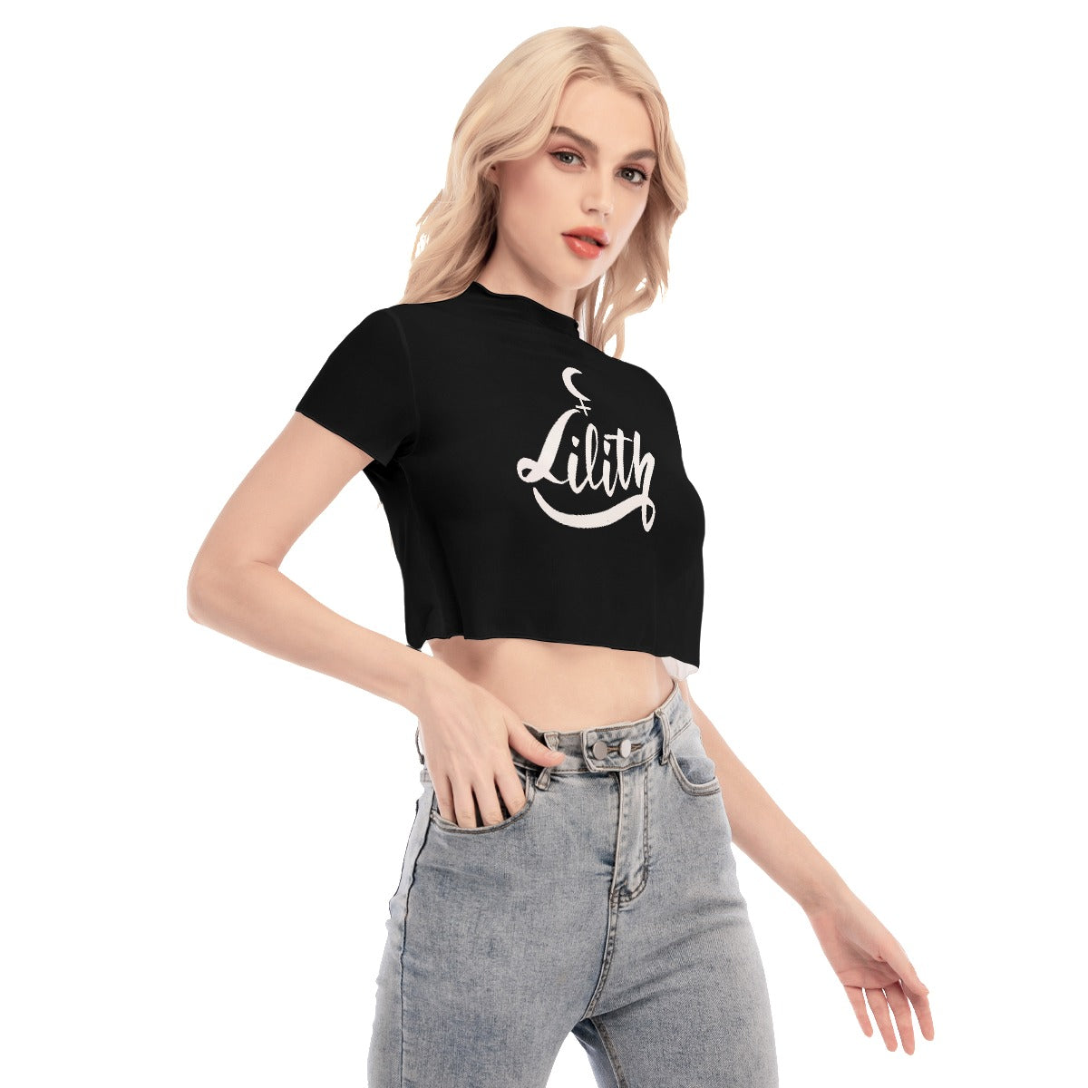 Lilith  Short Sleeves Mesh Crop Top