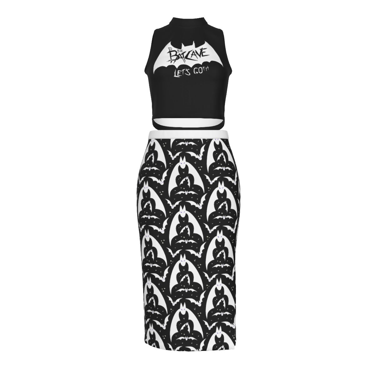 Batcave Split High Skirt Set