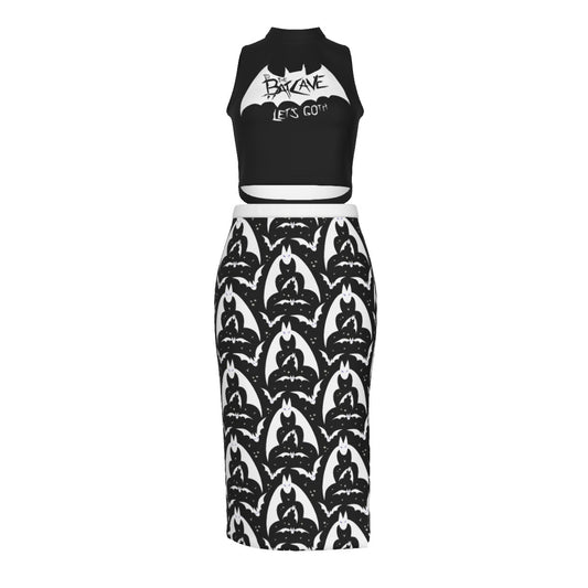 Batcave Split High Skirt Set