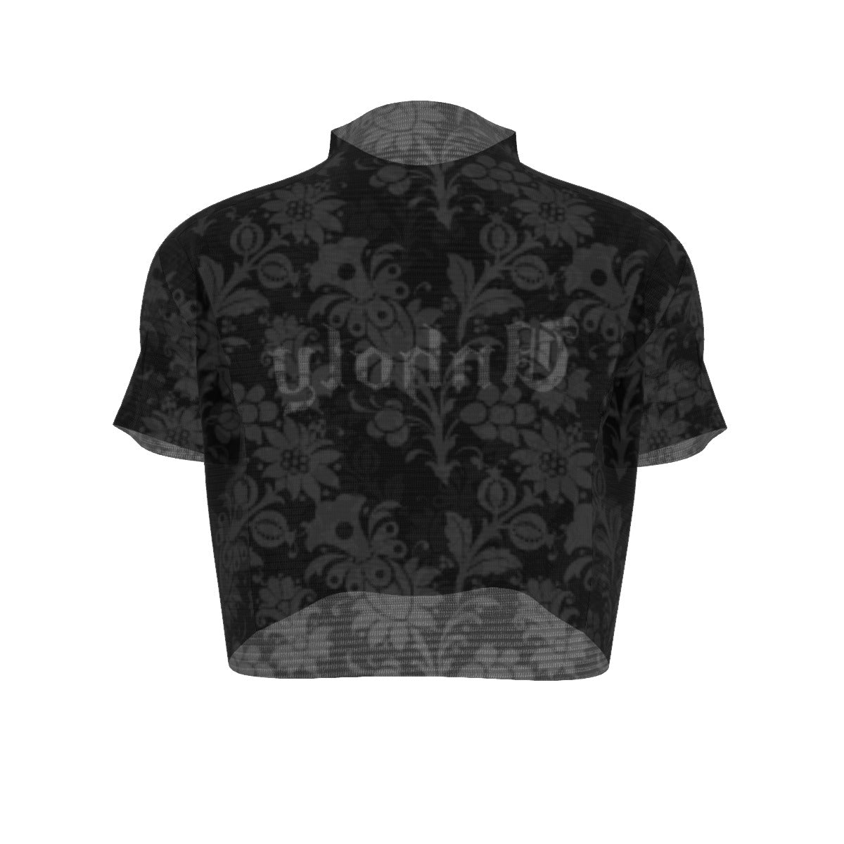 Unholy Short Sleeves Mesh Crop Top