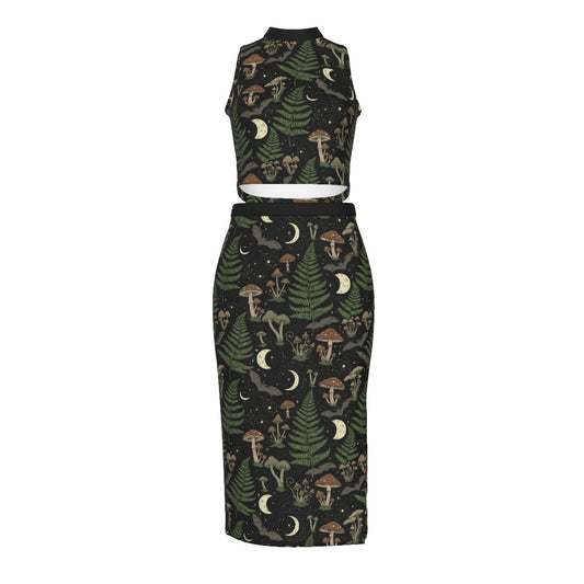 Fern Gully Split High Skirt Set