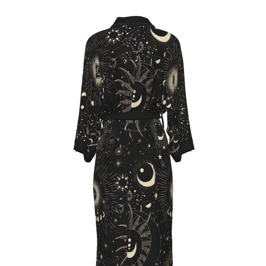 Stardust Satin Kimono Long Robe