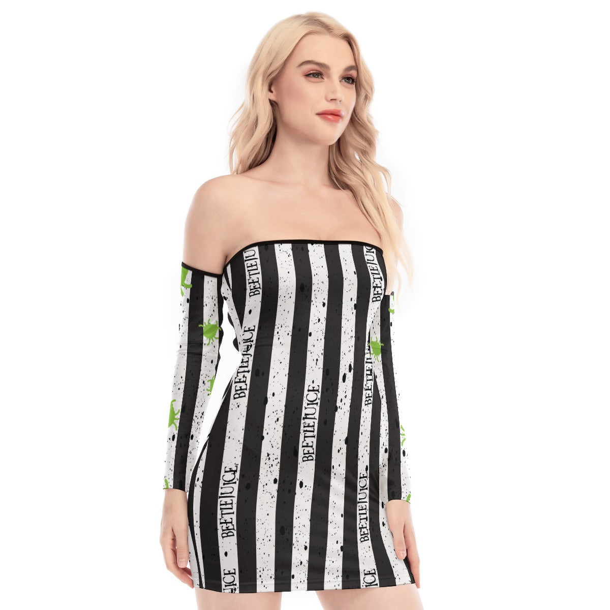 Beetlejuice, Beetlejuice, Beetlejuice (white) Back Lace-up Dress