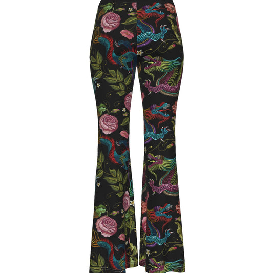 Dragons & Flowers Skinny Flare Pants