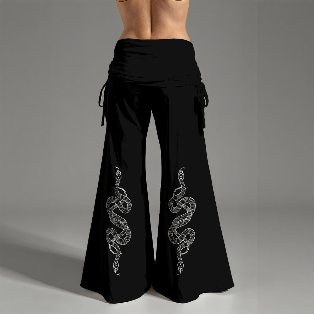 Twin Serpents High Waist Wide Leg Pants