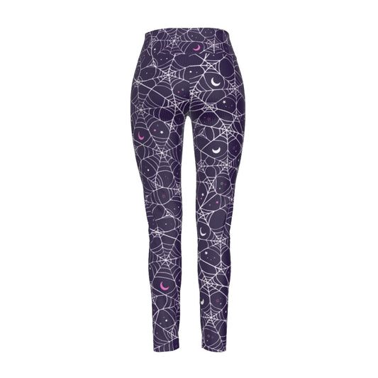 Pastel Web (purple) High Waist Leggings