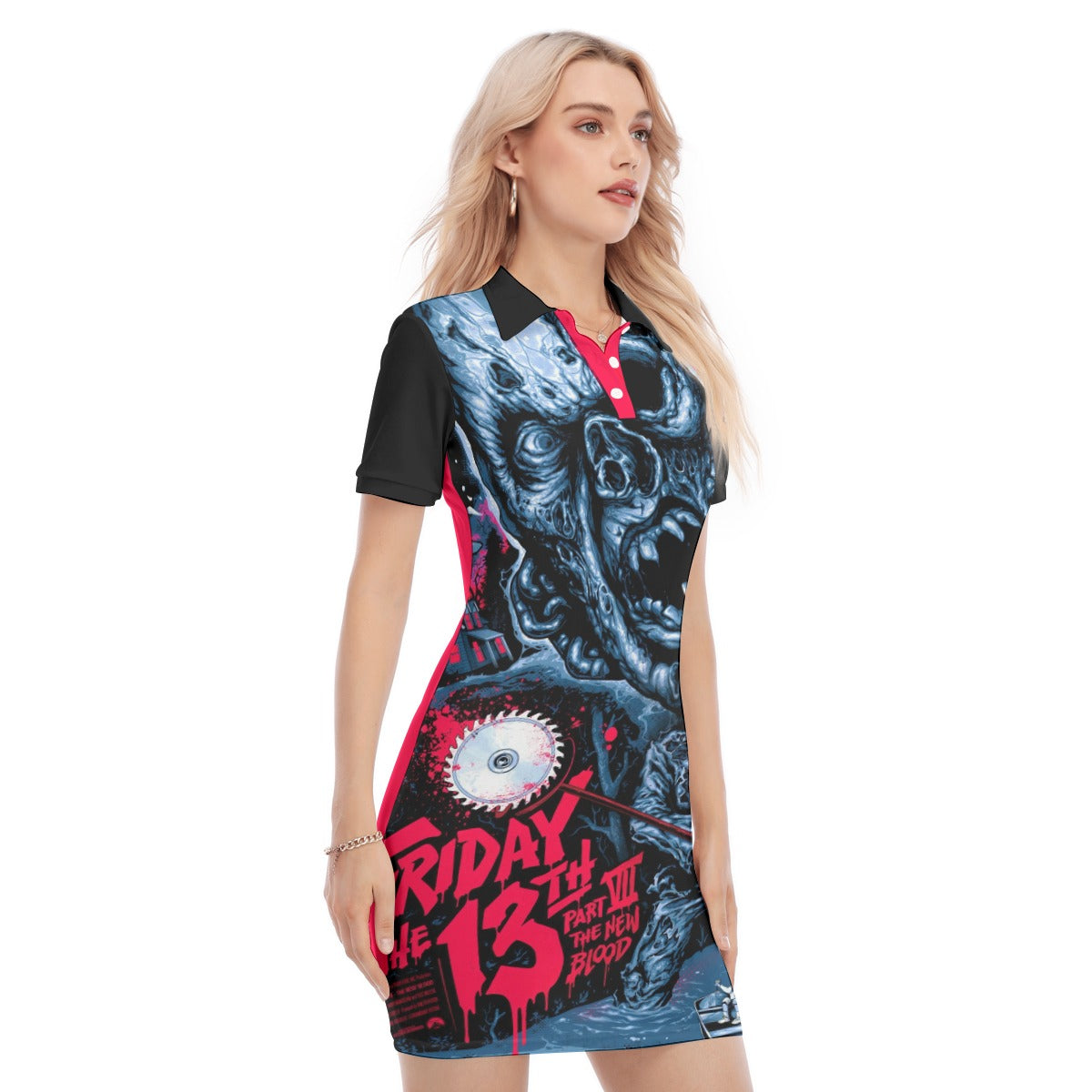 Friday the 13th Polo Collar Dress