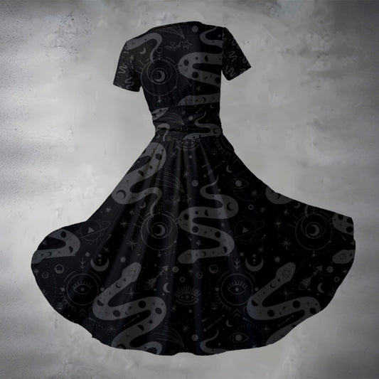 Serpent Magick V Neck Midi Dress